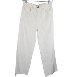 Maje White Frayed Hem Straight Leg Droit Blanc Women's Jeans 36 NWT MSRP $265